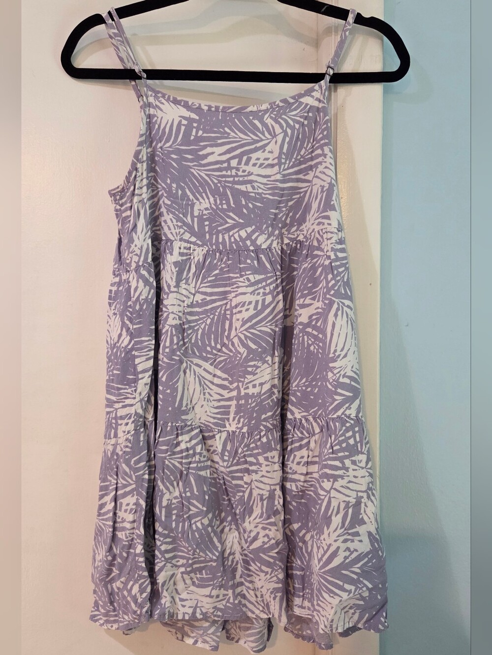 Women's Ocean Drive Purple/Blue Palm Tree Beach Dress Coverup, Size L